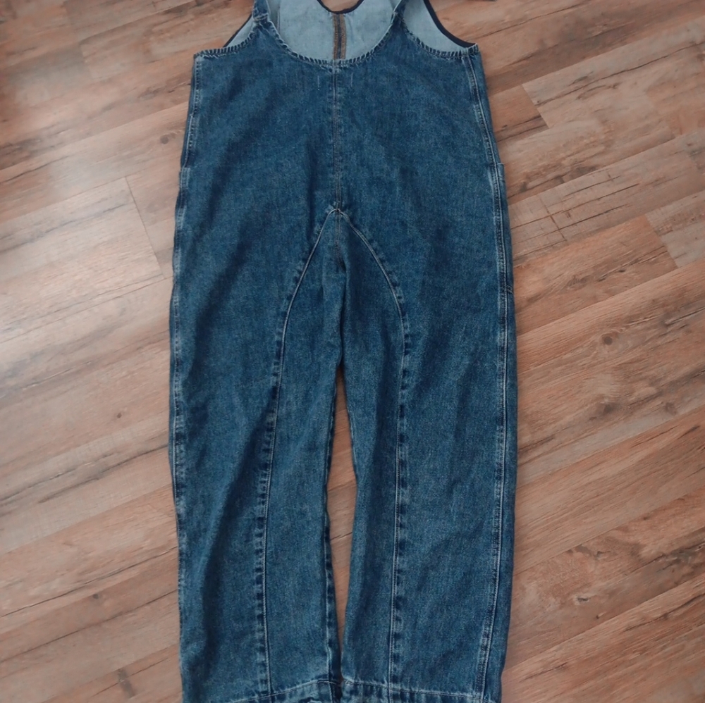 We The Free Blue Denim High Roller Jumpsuit Sz S - Picture 7 of 7